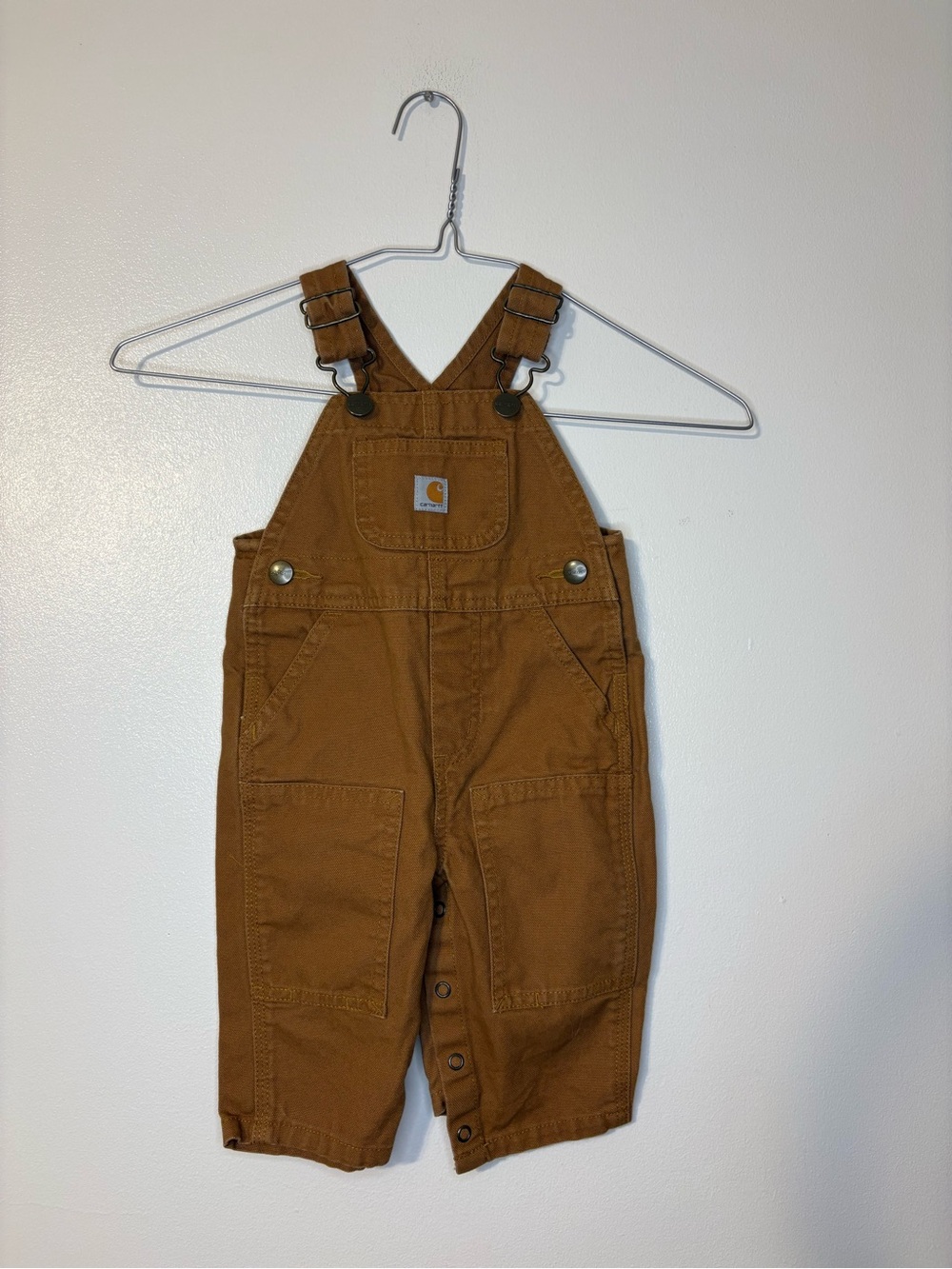 Carhartt Kids Tan/Brown Duck Overalls with Pockets
